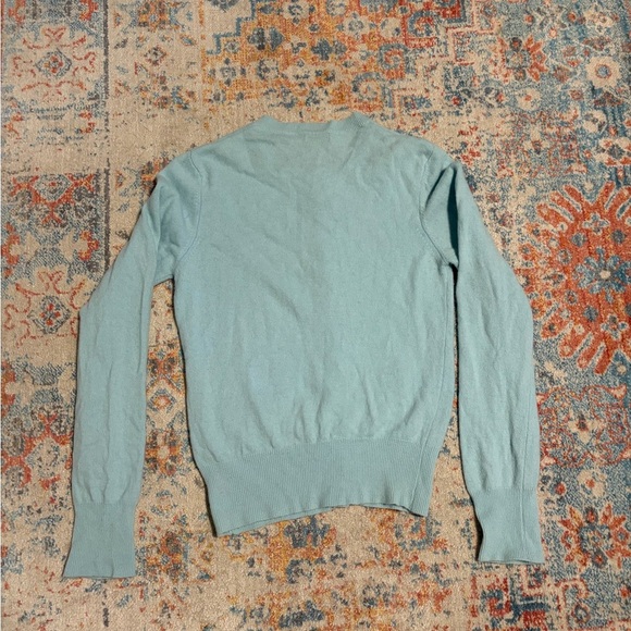 Vintage United Colors of Benetton baby blue wool/angora pearl buttons cardigan - Picture 5 of 8